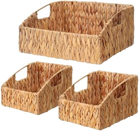 Pantry Baskets for Organizing, Wicker Basket Shelf Storage