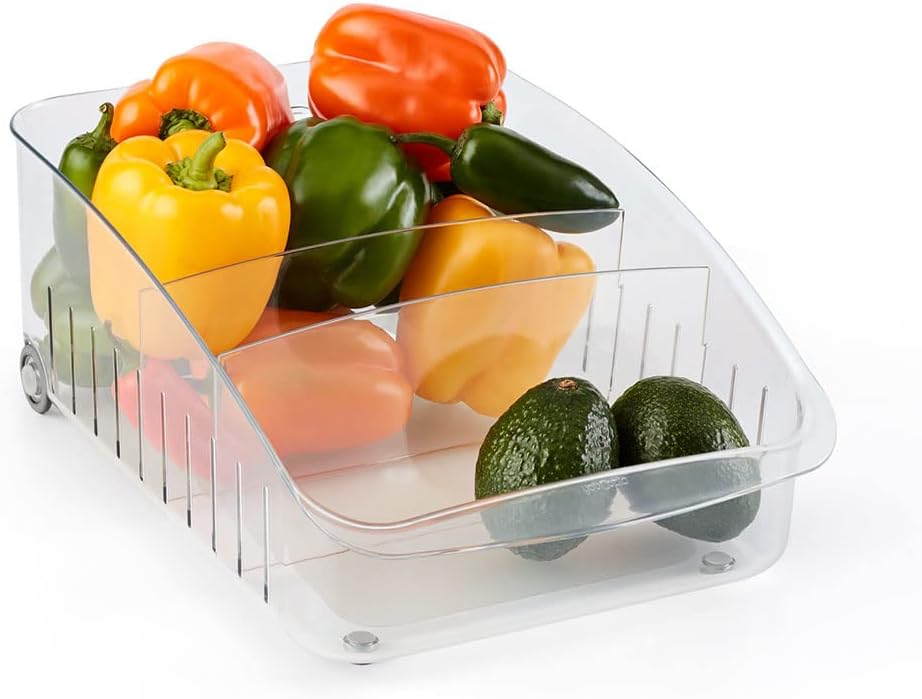 RollOut Fridge Drawer 8”, Adjustable Bin Refrigerator Organizer