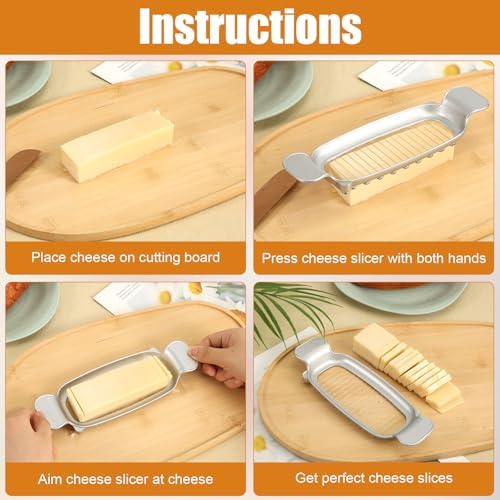 Stainless Steel Cheese Cutter and Butter Slicer with Cheese Tong - Image 6