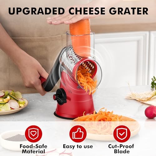 GDL Cheese Grater Hand Crank, Rotary Cheese shredder, Vegetable Slicer - Image 4