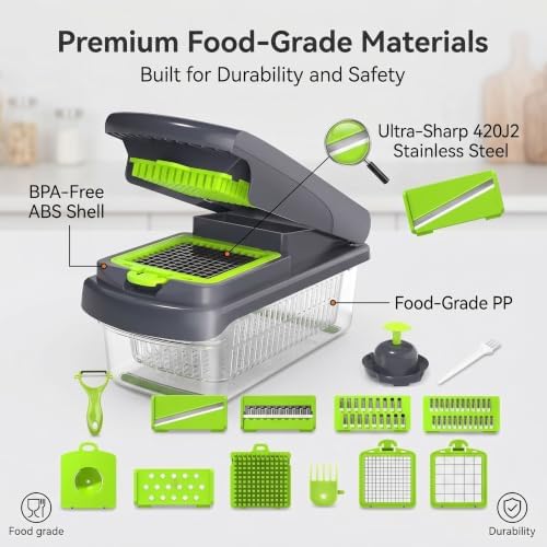 15 in 1 Vegetable Chopper with Container, Onion Chopper Mandoline Slicer - Image 5