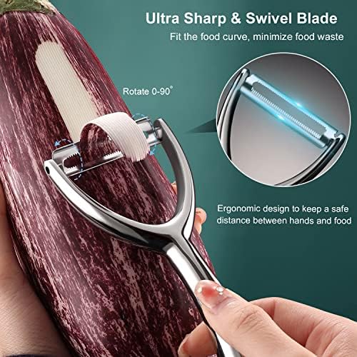 Stainless Steel Vegetable Peeler Set, Premium Veggie Fruit Peeler