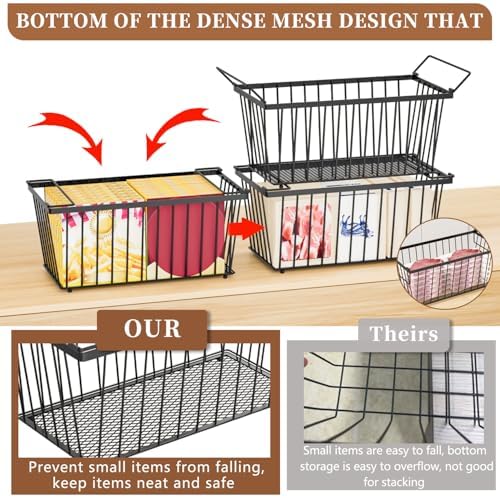 Enhanced Leak-Proof Bottom, Small Freezer Organizer Bins for 7 Cu.Ft