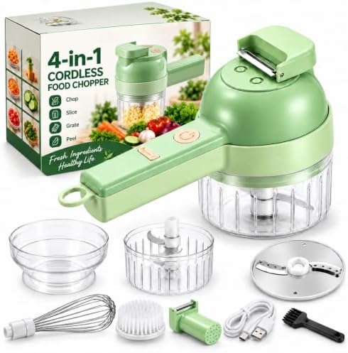 4 in 1 Handheld Electric Vegetable Cutter, Multi Blade Food Chopper by Unknown