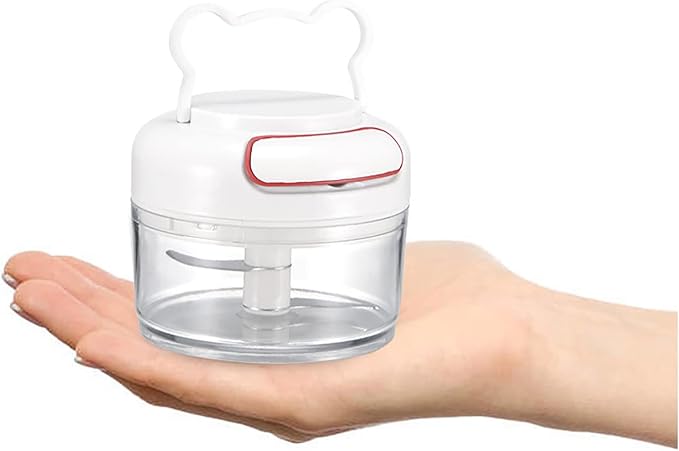 Manual Food Chopper for Vegetable Fruits Nuts Onions Garlic Ginger Chili Spice Herbs, Mini Chopper Hand Pull Mincer Blender Mixer Food Processor, Hand Pull String Portable Choppers Cutter with Handle