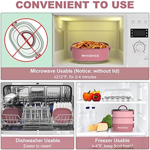 Lunch Box, Stackable 3 Layers Containers, Portable 94OZ Large Capacity Leakproof Bento Box with Spoon & Fork & Sauce Boxes, Microwave Safe Lunch Box for Kids and Adults
