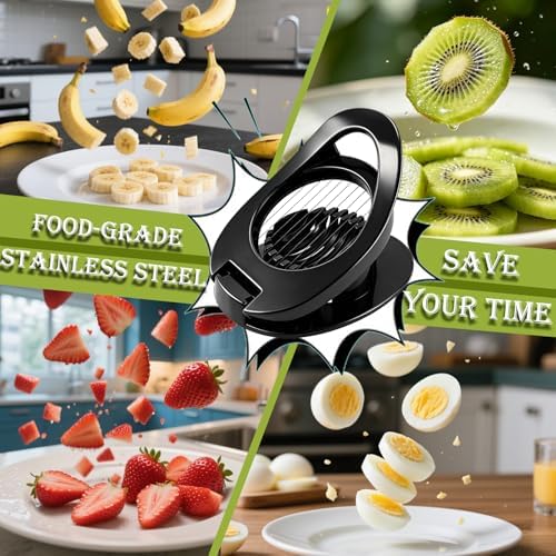FANTEXY Egg Slicer for Hard Boiled Eggs And Soft Fruit, Black - Image 4