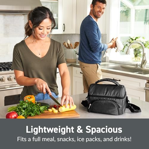 Deluxe Insulated Lunch Bag with Adjustable Strap & Outer Pocket
