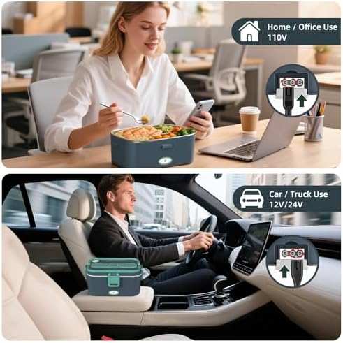 1.8L Electric Lunch Box for Adults, 80W Fast Heated Lunch Box