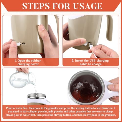 5 Pcs Self Stirring Coffee Mug 13.5oz, Versatile Color