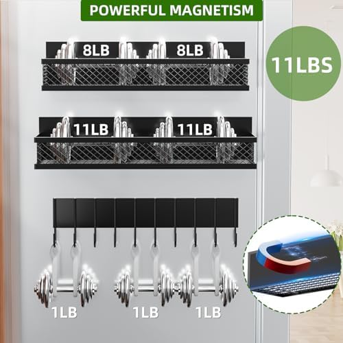 Magnetic Spice Rack for Refrigerator, 3 Pack Magnetic Shelf for Refrigerator, Movable Magnetic Basket is Used for Side Storage in Ovens, Microwaves, or Washing Machines