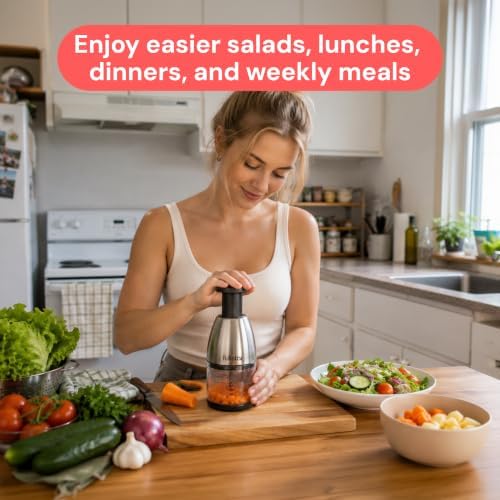 Hand Chopper, Manual Vegetable & Onion Chopper, 1 Cup Container