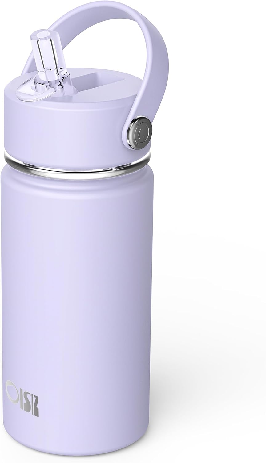 Kids Water Bottle with Straw Lid 14oz, Vacuum Insulated 316 Stainless Steel Water Bottles for Kids for School, Leakproof Water Bottle, BPA Free and Keep Cold for 24 Hours