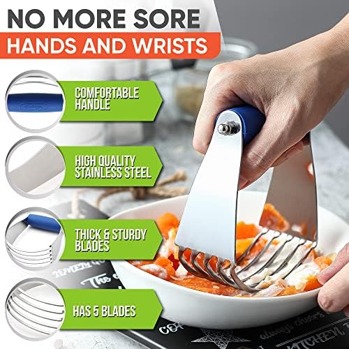 Spring Chef Medium Dough Blender Hand Tool, Durable Pastry Cutter, Sapphire - Image 3
