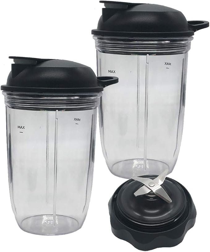 Blender Combo Easy Twist Extractor Blade with 2pcs Juicer personal jar 18oz cup with to go lid,Compatible with nutribullet Full-Size Blender Combo 1200W:NBF50500/NBF50500IN/NBF50500AK/NBF50500AW