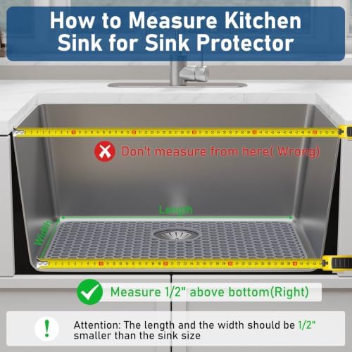 Silicone Sink Protectors for Kitchen Sink-26"x 14" Rear Drain