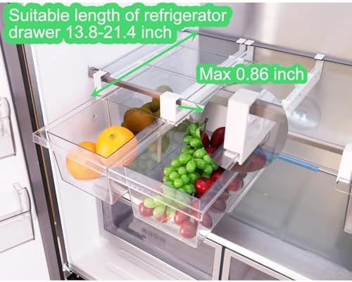 2 Pack Extra-Large Deli Drawer Organizer for Refrigerator Pull Out
