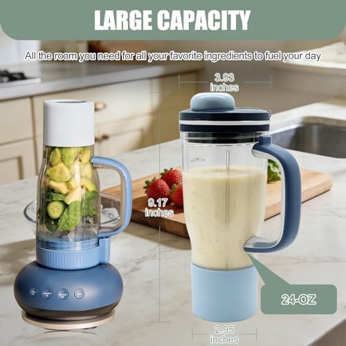 26 oz Travel Tumbler Replacement Compatible with Ninja BlendBoss Personal Blenders, Replacement 26oz Smoothie Vessel Cup with Lid & Straw for Blendboss DB351PR DB351CY DB351ST, Leakproof, Blue - Image 4