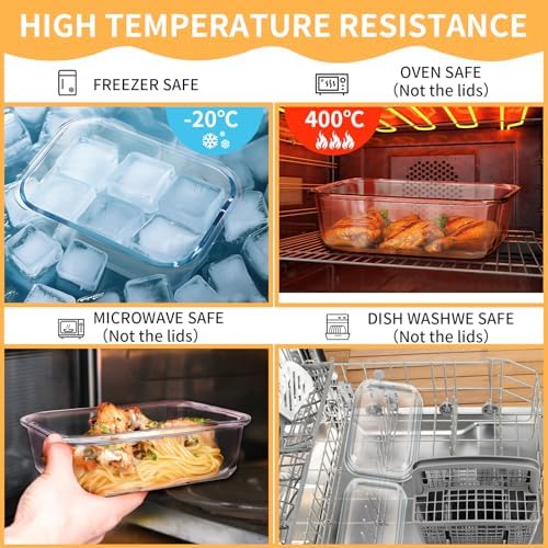 30 Pcs Glass Meal Prep Containers, Food Storage Containers with Lids