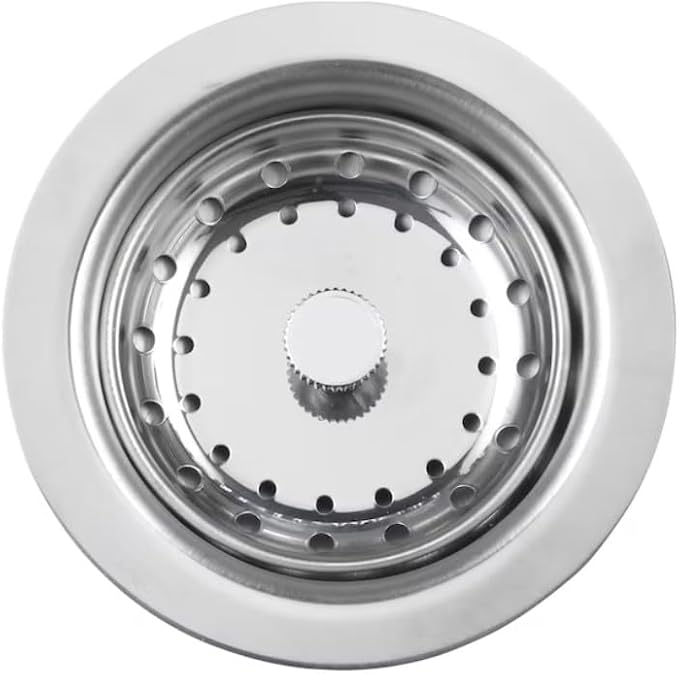 3.5 Inch Kitchen Sink Stainless Steel Drain Strainer and Stopper with 3-Bolt Flange, Drain Basket, Sink Drain Assembly, 3.5 Inch Sink Drain Stopper Plug