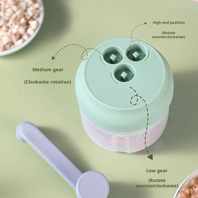 Generic Manual Food Mill Grinder & Garlic Press, Portable Hand Operated Garlic Crusher, Green