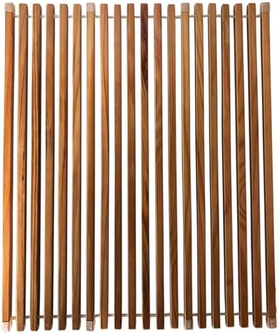 Roll Up Wooden Drying Rack Over The Sink Kitchen, Cover Sink Dry Dishes Bowl Spoon Quickly, Aesthetics and Finishes Coating, Neat Design Stain-Resistant Easy to Dry (Natural Wood color)