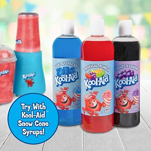 Nostalgia Kool-Aid Slush ‘N Go Personal Blender for Smoothies, Slushies, Shakes, and Fruit Blends, Includes Two 15 Oz Travel Bottles, Cup Lid, and Reusable Straw, Blue - Image 6