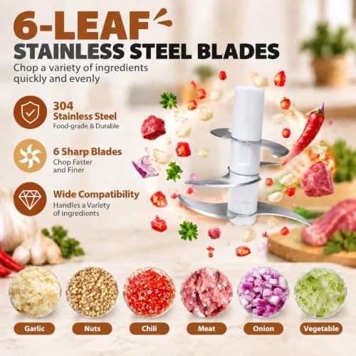 Electric Garlic Chopper 400ML, Cordless Mini Food Chopper Rechargeable - Image 4