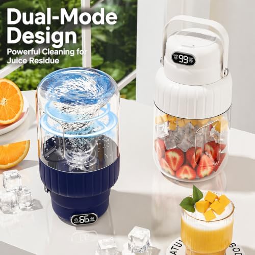 Portable Blender for Smoothies juicer, 33.8 oz Personal Blender with Ice-Crushing, 32-Blade Steel Head, Digital Display, Type-C Charging, Leak-Proof for Outdoor, Camping, Fitness (White) - Image 2
