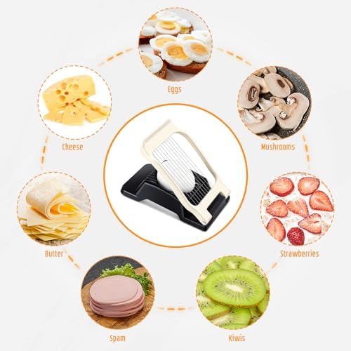 Heavy Duty Aluminium Egg Slicer, Stainless Steel Wire, Black & White - Image 2