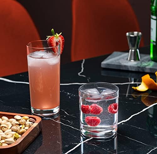 8pc Drinking Glasses Dishwasher Safe Everyday Durable Glassware Set