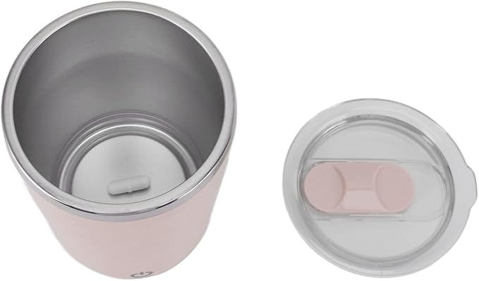 Tissting Shaker Bottle 11.8oz Electric Mixer Cup Stainless Steel Self Stirring Blender USB Rechargeable Coffee Mug for Sports, Workouts, Office (Light Pink)