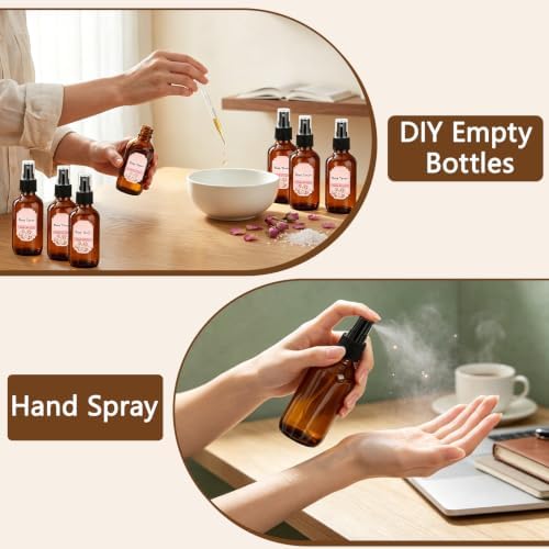 STARSIDE 4oz Amber Glass Spray Bottles 42-Pack with Fine Mist Sprayer - Image 6
