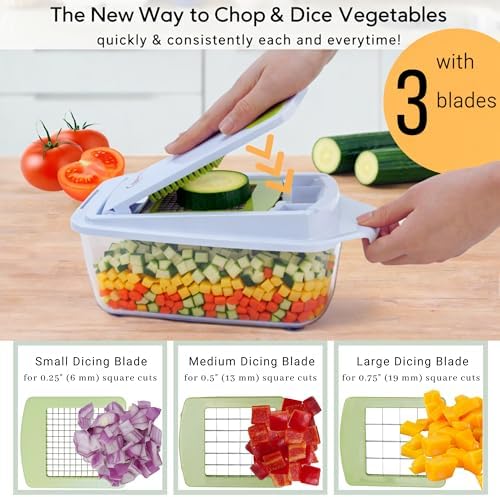 Brieftons QuickPush 8-Cup Push-Down Manual Vegetable Chopper & Food Dicer - Image 2
