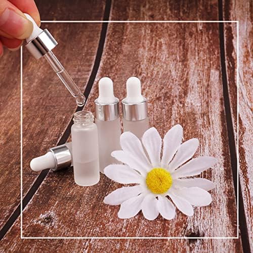 Kesell 5ml Frosted Glass Dropper Bottles for Oil with Silver Caps, 50-Pack - Image 5
