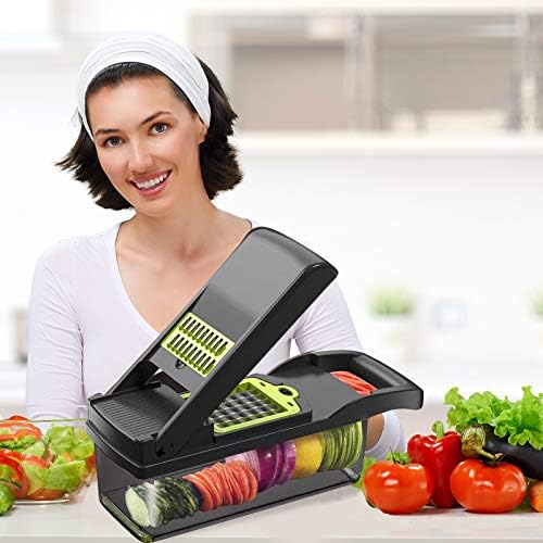 Onion Chopper, chopper vegetable cutter Vegetable Chopper Veggie Cutter Multifunctional Mandoline Slicer Dicer With Colander Basket And Container - Image 2