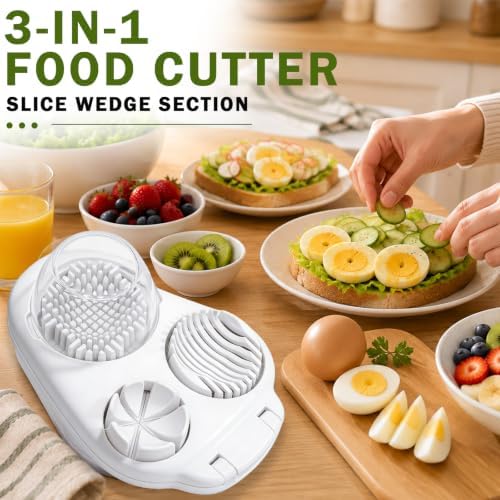 NOVANO 3-in-1 Egg Slicer, Heavy Duty Stainless Steel Egg Cutter - Image 5