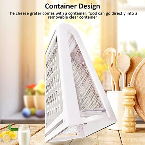 Professional Box Grater, Double Sided, Removable Container, Nutmeg Grater, ABS PS Material, Food Grater for Kitchen, Vegetables, Ginger, Potatoes