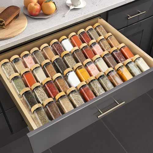 Spice Drawer Organizer 4 Tier, Acrylic Seasoning Organizer Rack, Large