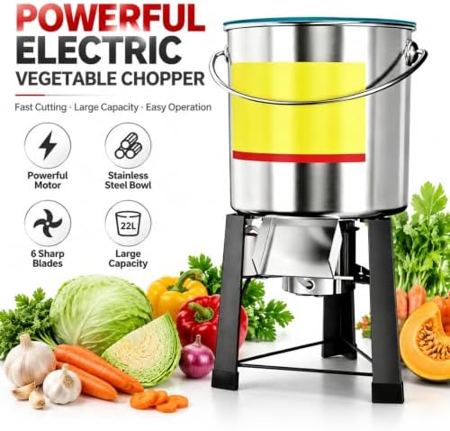 Electric Food Chopper, 6-Blade Vegetable Cutter, 1200W