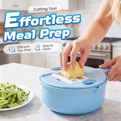 Vegetable Chopper, 2026 Upgraded 12 in 1 Multifunctional Food Chopper with Container, Vegetable Cutter for Onion, Tomato, Salad, Kitchen Gadgets Accessories (pink) - Image 2