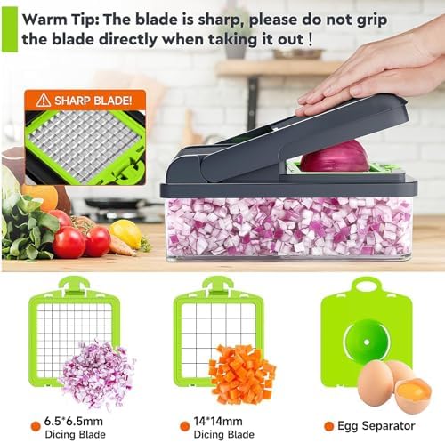 15-in-1 Vegetable Chopper, Food Veggie Chopper With Container