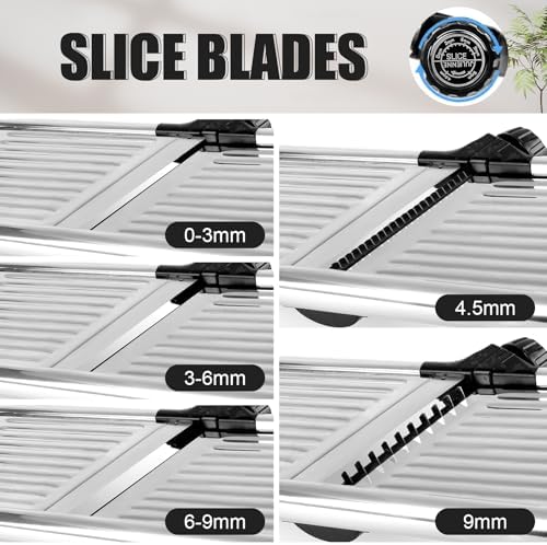 Mandoline Slicer for Kitchen, Adjustable Stainless Steel Vegetable Slicer