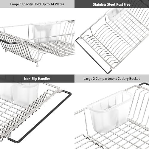 Large Stainless Over Sink Counter Top Dish Drainer Rack