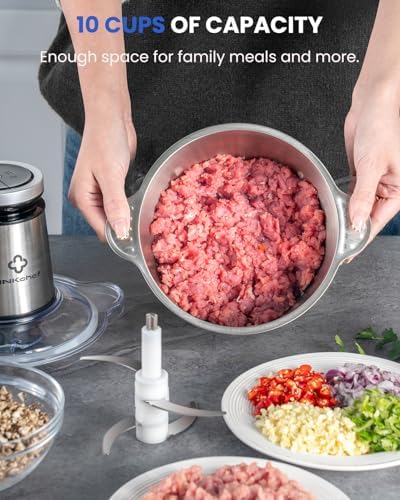 Food Processor, 10 Cup Electric Food Chopper, 600W Meat Grinder