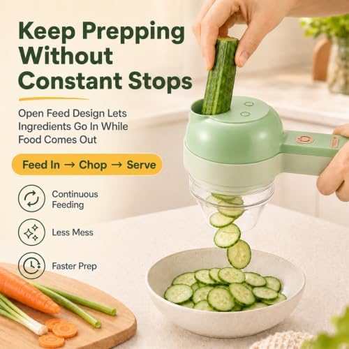 4 in 1 Handheld Electric Food Chopper Multi Blade Vegetable Cutter，1 PCS - Image 3