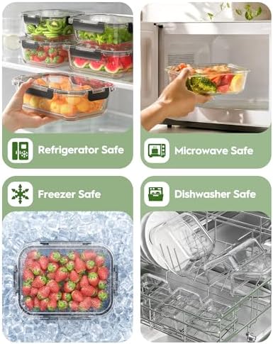 40 Piece Glass Food Storage Containers with Airtight Lids
