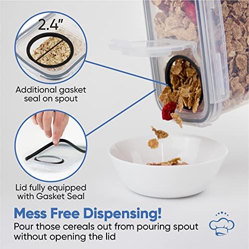 Set of Storage Box - Lunch Box, 8 Labels, Set of Spoons and Marker, Flour Box - BPA-Free Plastic Box (4 L) - (4)