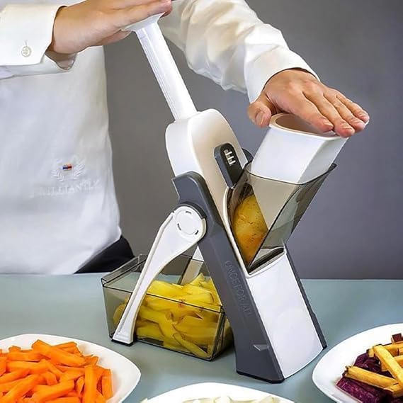 Saker Adjustable Safe Vegetable Slicer,Safe 5-in-1 Mandoline Slicer, Adjustable Vegetable Chopper & Fruit Slicer for Fast Meal Prep, 0.1-8mm Thickness (Orange) - Image 5