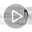 Venus Induction, Stovetop Coffee Maker, Suitable for all Types of Hobs, Stainless Steel, 4 Cups (5.7 Oz), Silver